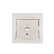 Розетка компьютерная 1-м СП Mira RJ45 16А IP20 со вставкой жемчуж./бел. перламутр. LEZARD 701-3030-139