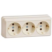 Розетка 3-м ОП Октава РС23-3-ОК 16А IP20 с заземл. крем. GENERICA ERO31-K33-16-DC