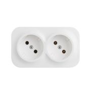 Розетка 2-м ОП Quteo 16А IP20 250В 2х2P без заземл. без защ. шторок бел. IEK 782231